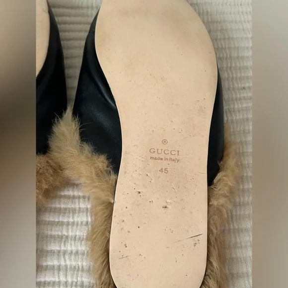 Gucci Princetown Fur Lined Leather Mules Men’s 45 Kind Of Thrashed but Clean 11 - Picture 12 of 15